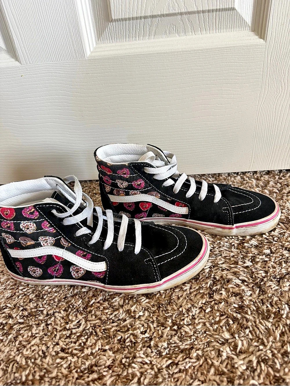 Vans Donuts Floral High-Top Sneakers Black & Pink US 8.5